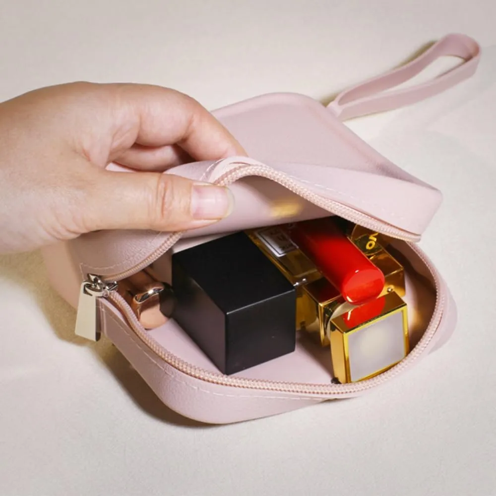 Silicone Mini Makeup Bag Pouch for Purse, Small Cosmetic Travel Bag Zipper Pouch Waterproof Cute Coin Purse Portable Makeup Storage Bag Travel Toiletry Organizers Bag for Women Girls