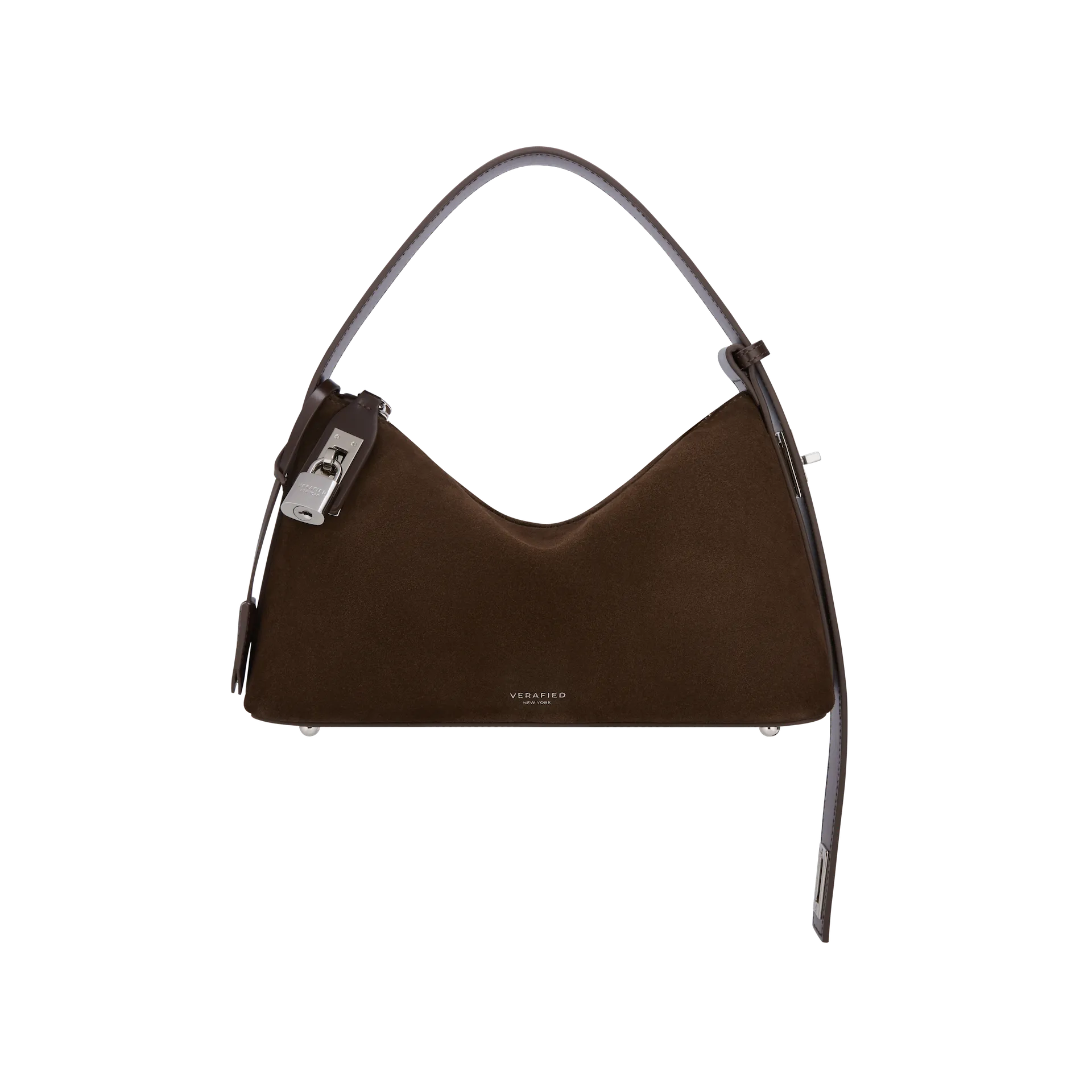 Silver Espresso Suede Hobo Bag