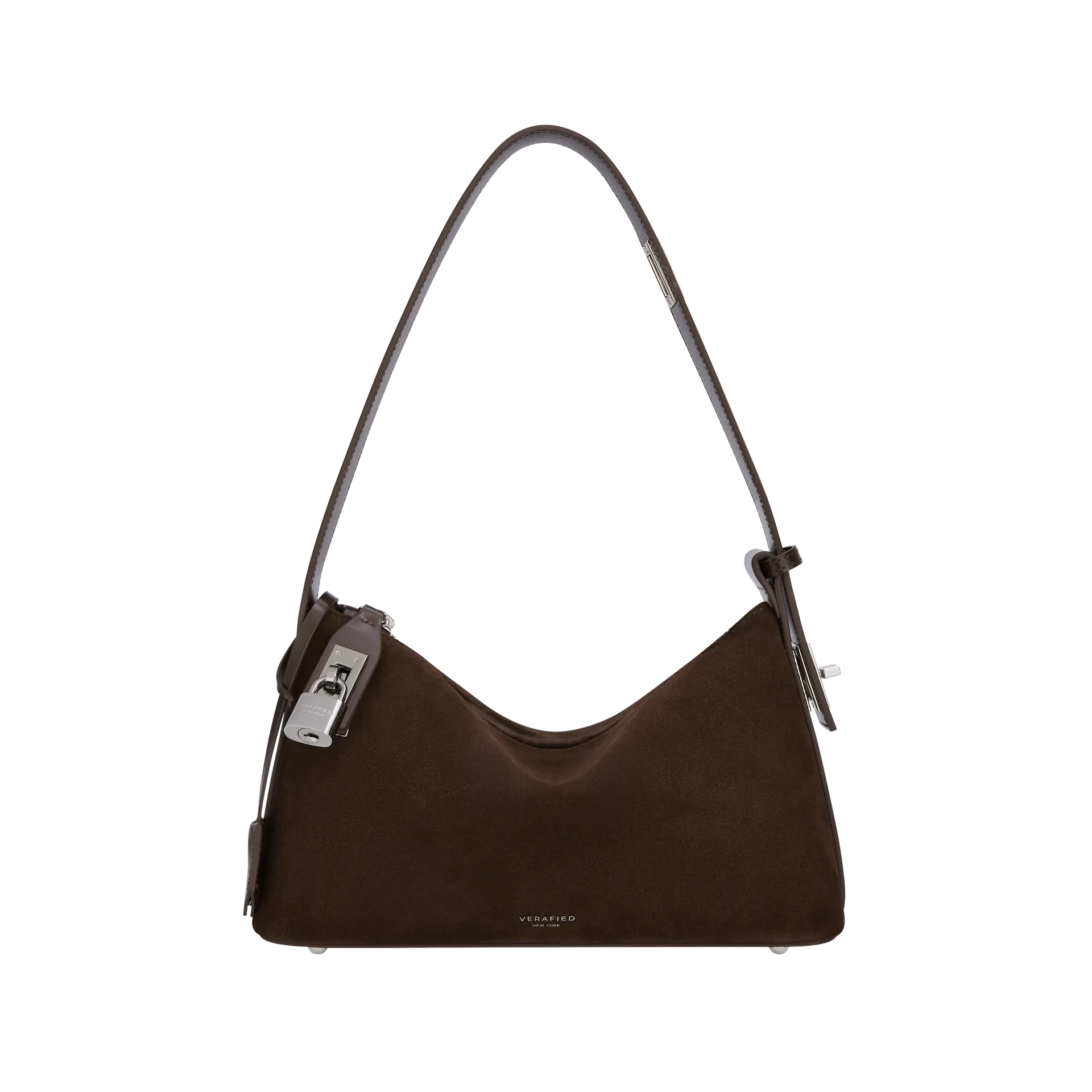 Silver Espresso Suede Hobo Bag