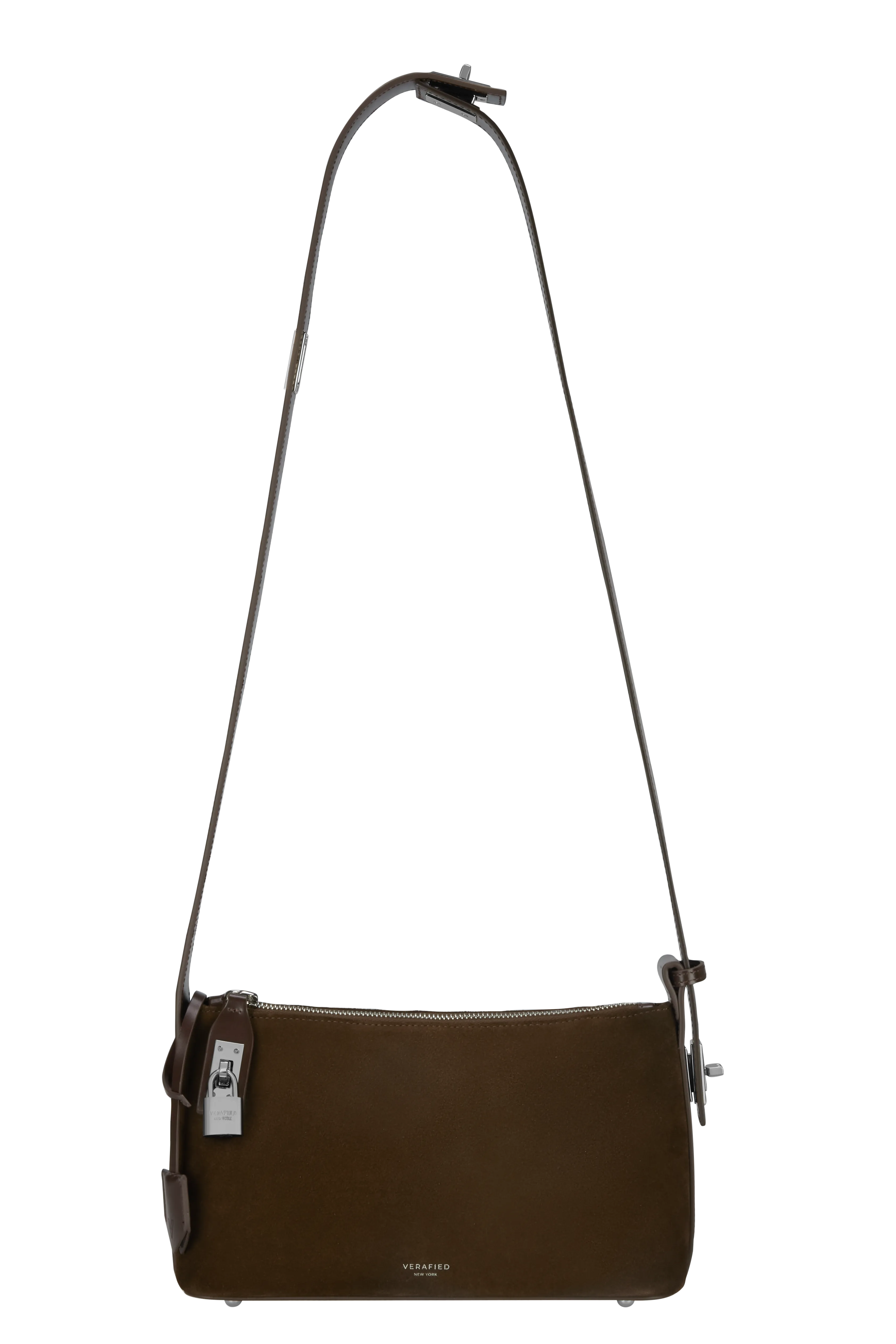 Silver Espresso Suede Hobo Bag