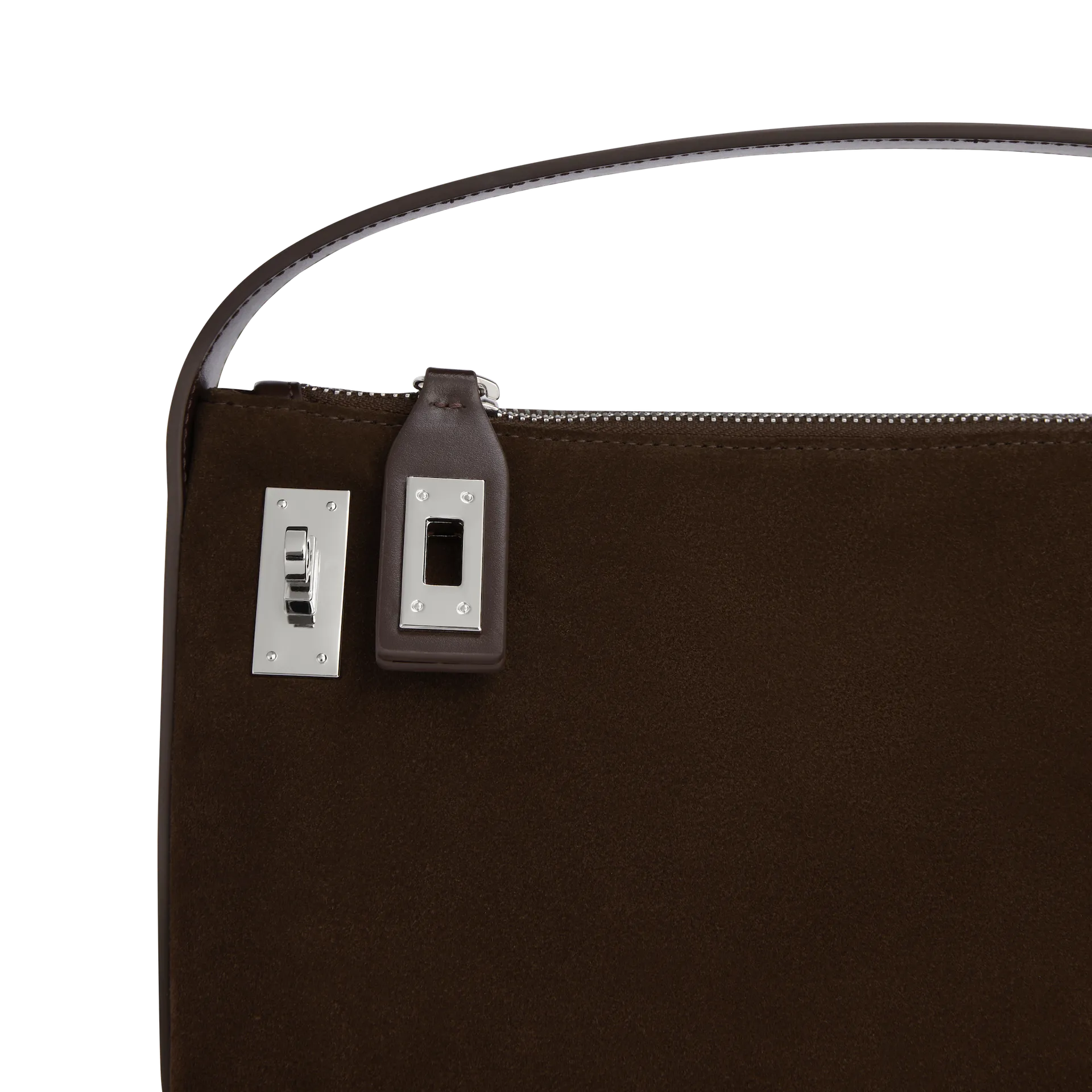 Silver Espresso Suede Hobo Bag