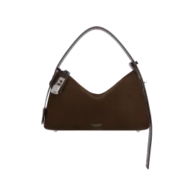 Silver Espresso Suede Hobo Bag