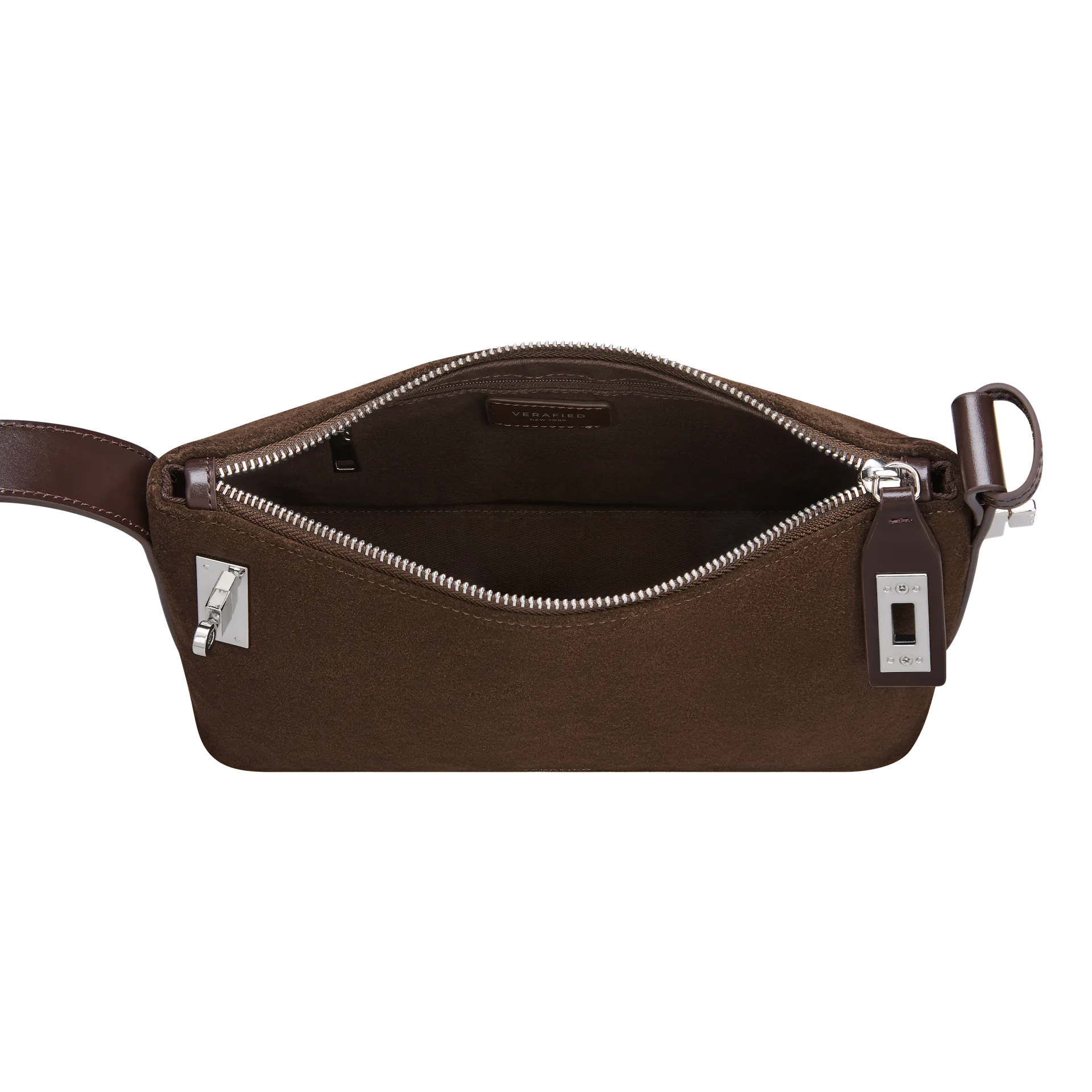 Silver Espresso Suede Hobo Bag