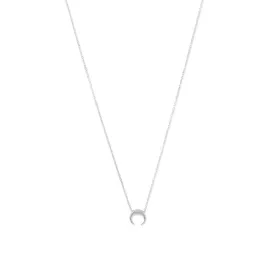 Silver Mini Crescent Necklace