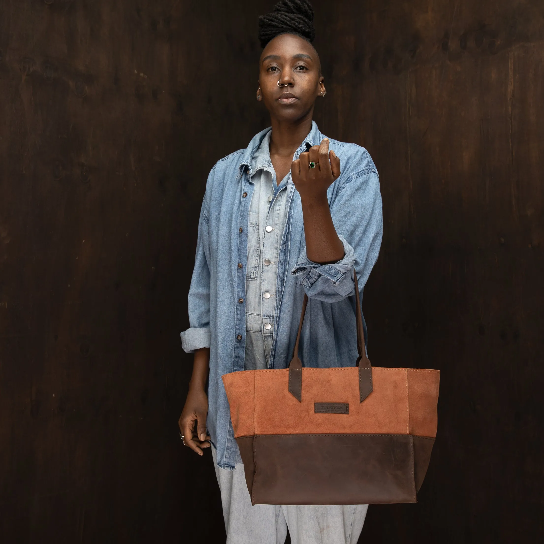 Suede Faith Tote