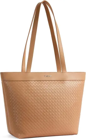 Telena Leather Tote Bag for Women Waterproof Woven Womens Tote Purse and Handbags for Work Travel Shopping