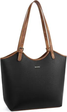 Telena Leather Tote Bag for Women Waterproof Woven Womens Tote Purse and Handbags for Work Travel Shopping
