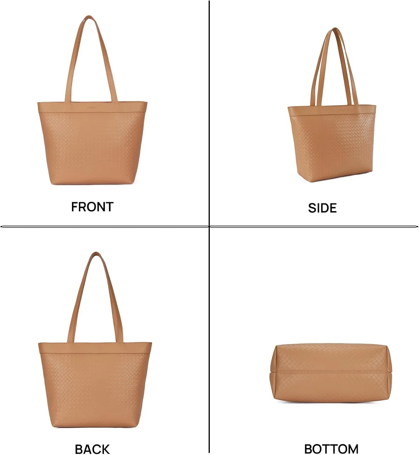 Telena Leather Tote Bag for Women Waterproof Woven Womens Tote Purse and Handbags for Work Travel Shopping