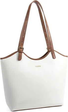 Telena Leather Tote Bag for Women Waterproof Woven Womens Tote Purse and Handbags for Work Travel Shopping