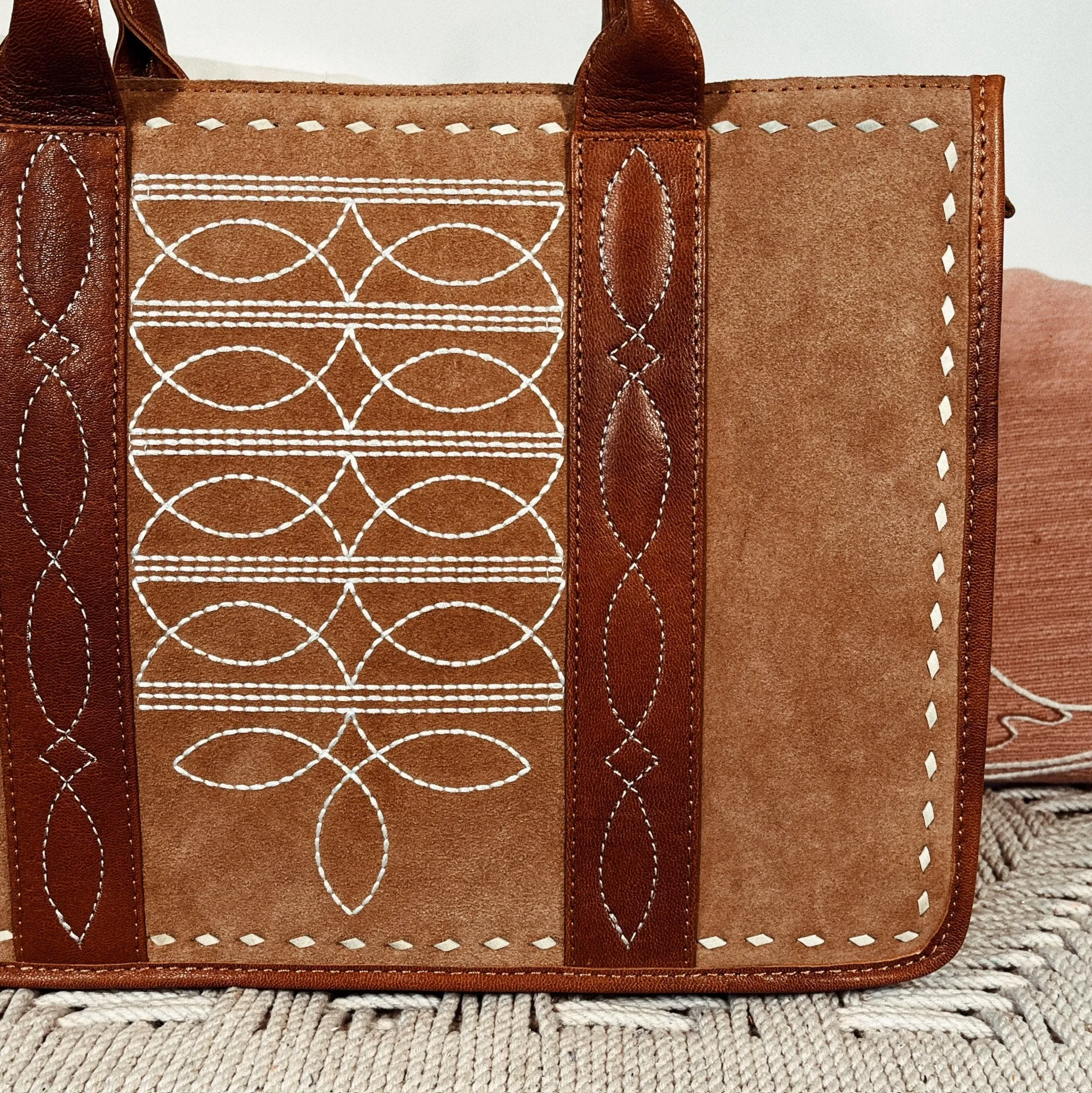 The Ginger Suede Leather Tote Bag