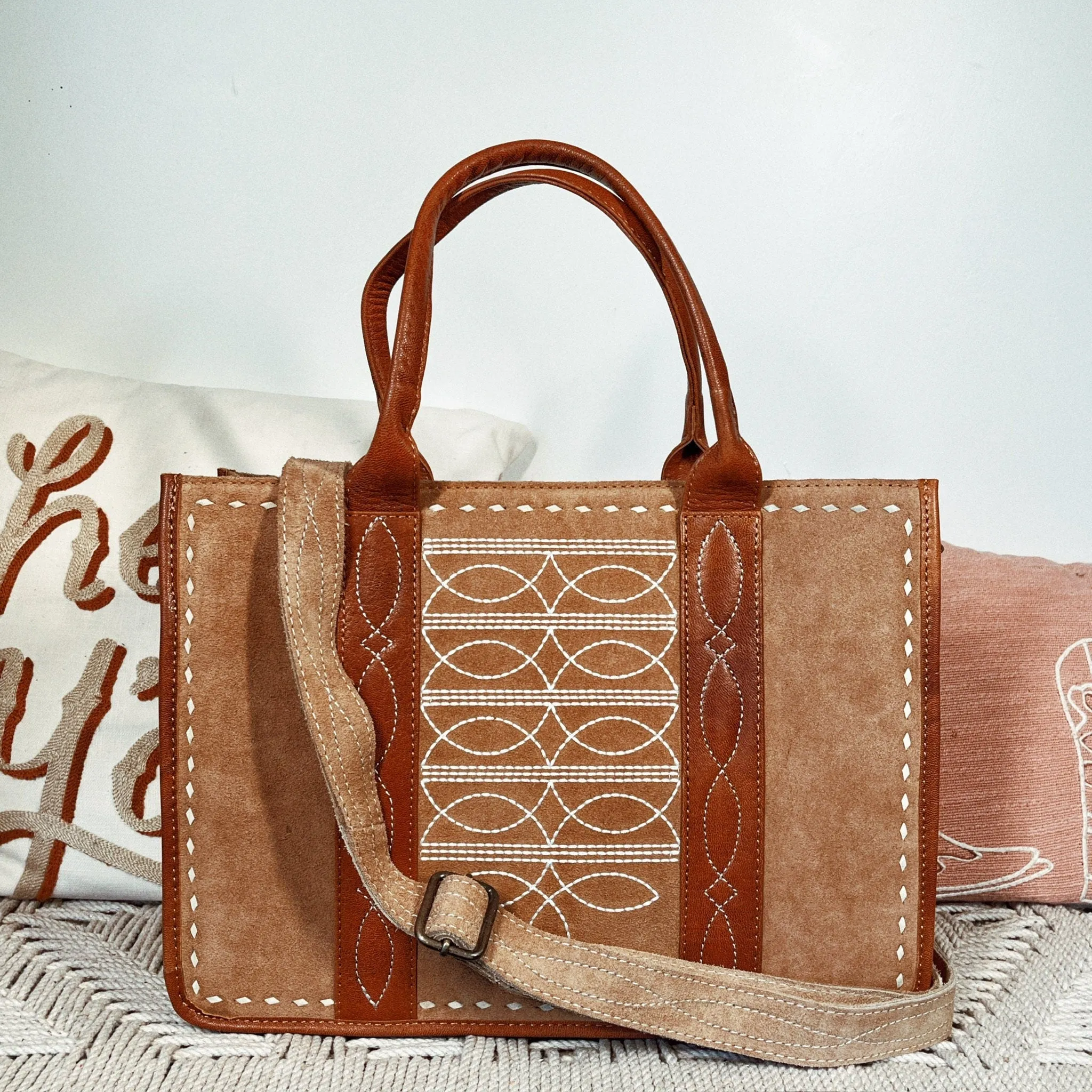 The Ginger Suede Leather Tote Bag