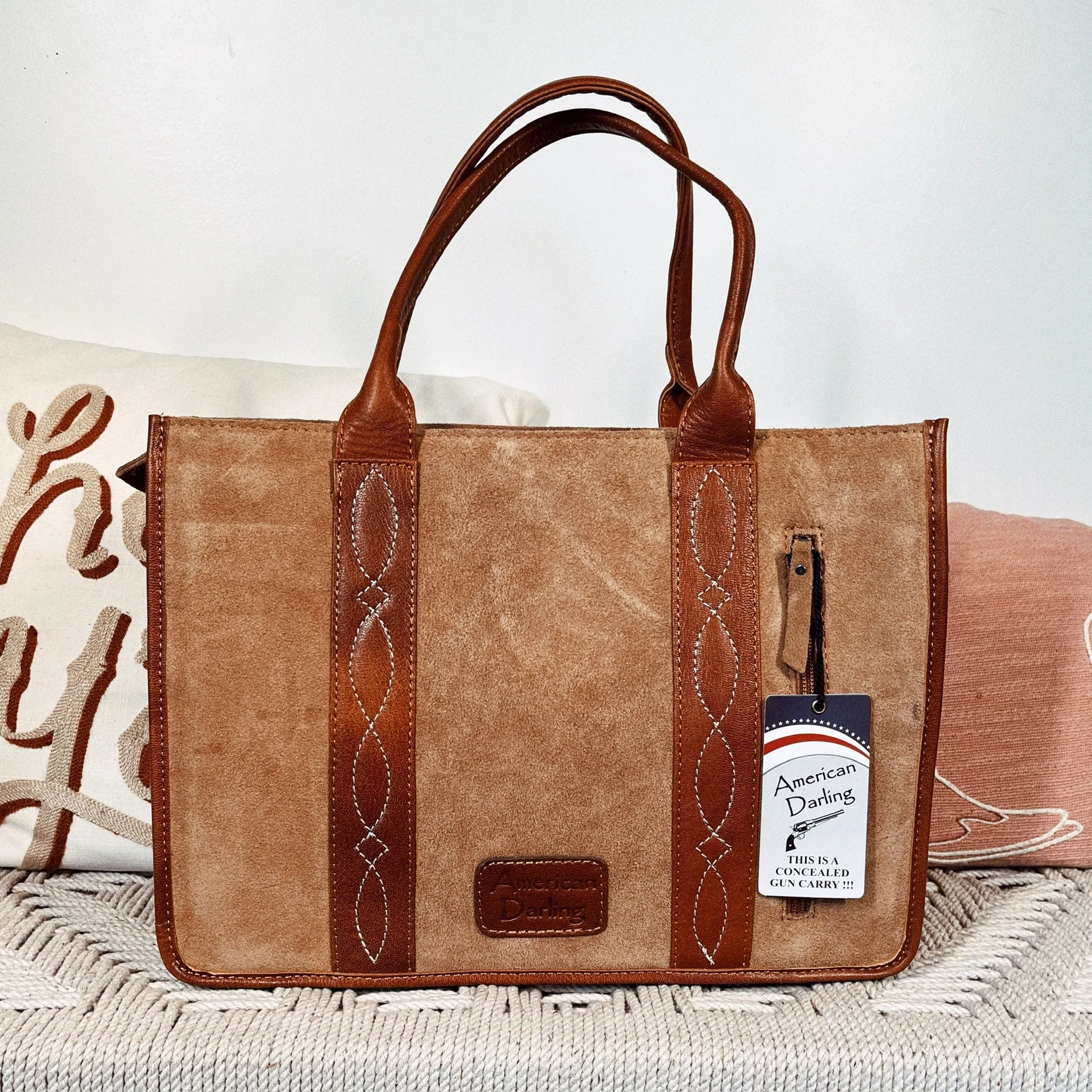 The Ginger Suede Leather Tote Bag