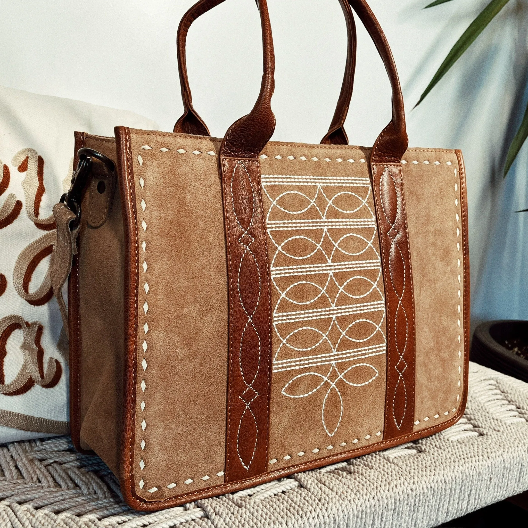 The Ginger Suede Leather Tote Bag