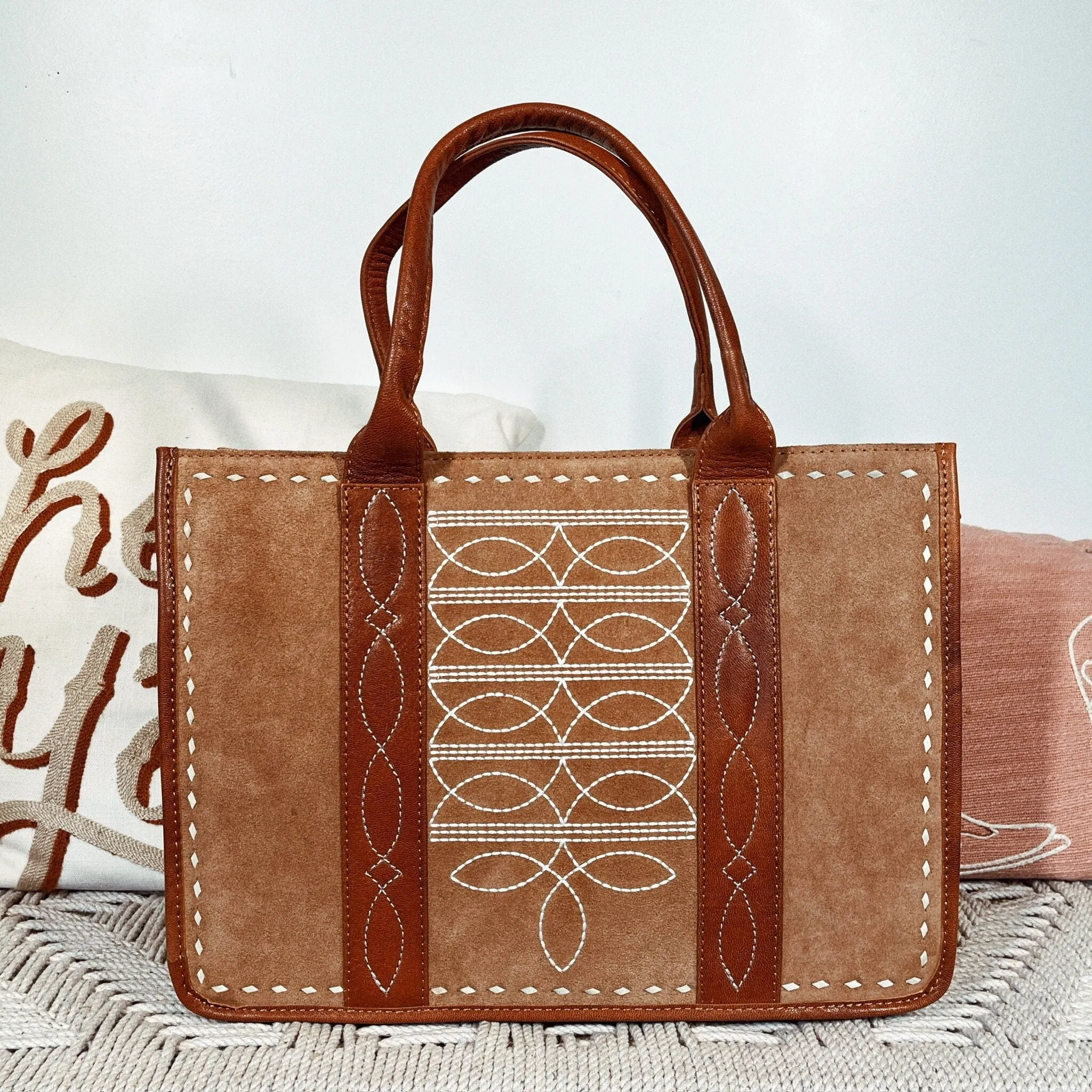 The Ginger Suede Leather Tote Bag