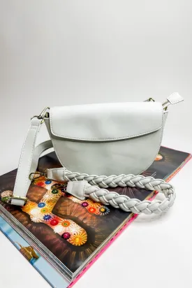 The Luna Crescent Crossbody in White by Joy Susan