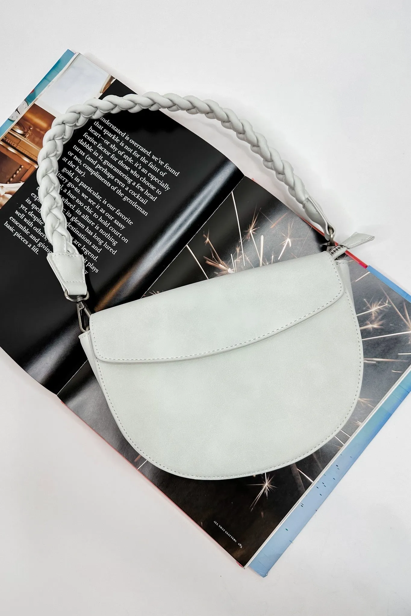 The Luna Crescent Crossbody in White by Joy Susan