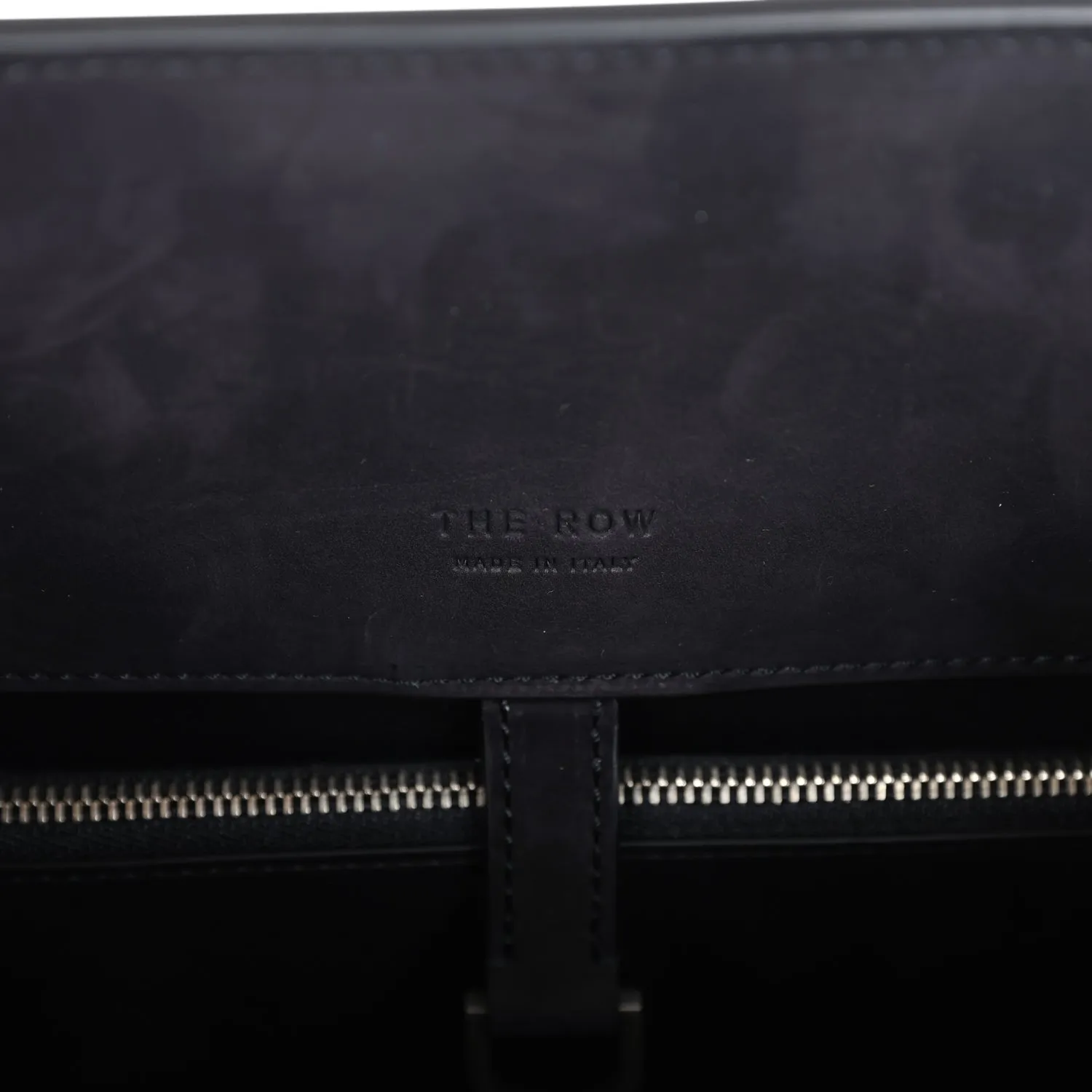 The Row Shoulder Margaux 12 Bag Black Nubuck Silver Hardware