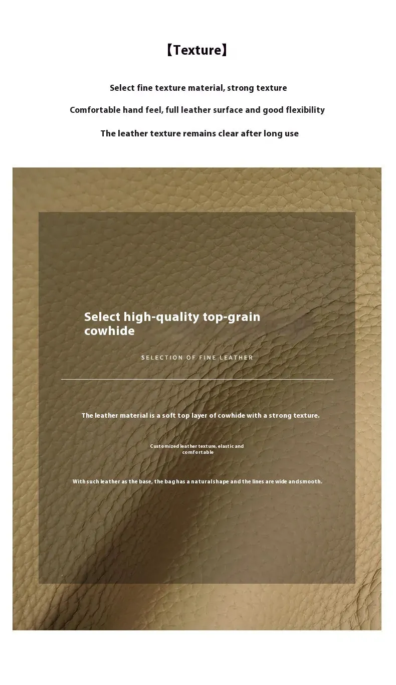 Tuscan Authentic Leather Tactile Feel First Layer Cowhide Mummy Bag
