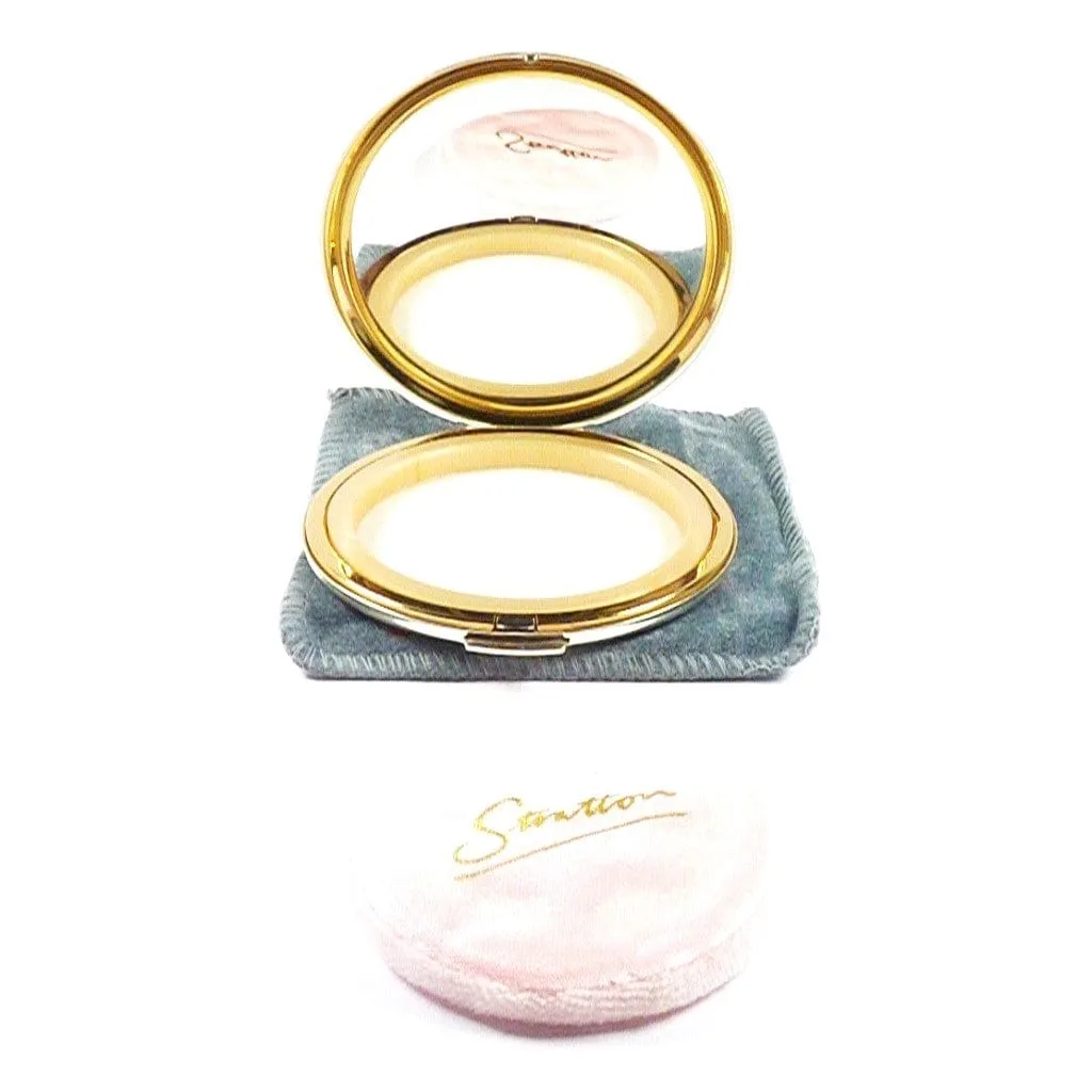 Unused Refillable Silver Plated Stratton Compact Mirror Vintage 1990s