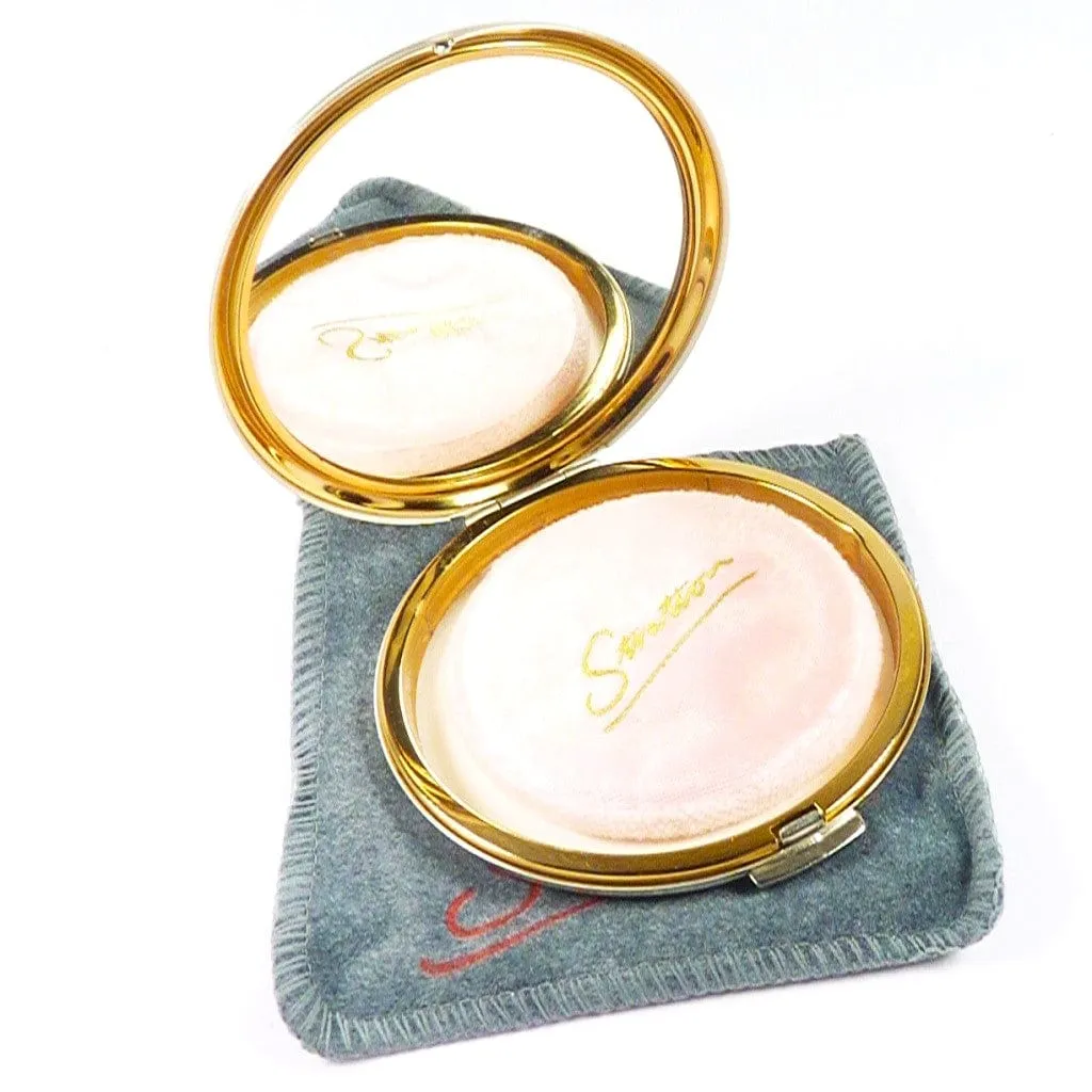 Unused Refillable Silver Plated Stratton Compact Mirror Vintage 1990s