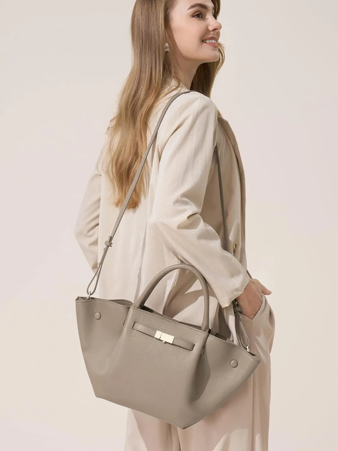 Vegan Leather Tote Bags Dressy Top Handle Purses and Handbags for Women Shoulder Bag with Large Capacity