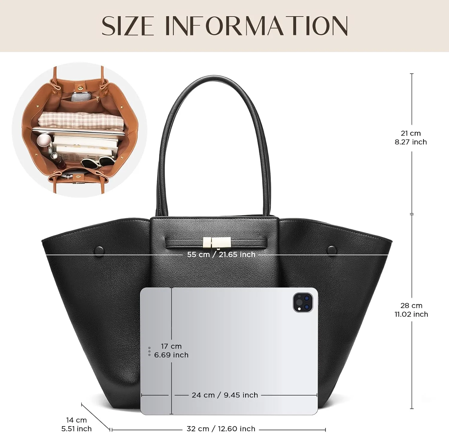 Vegan Leather Tote Bags Dressy Top Handle Purses and Handbags for Women Shoulder Bag with Large Capacity