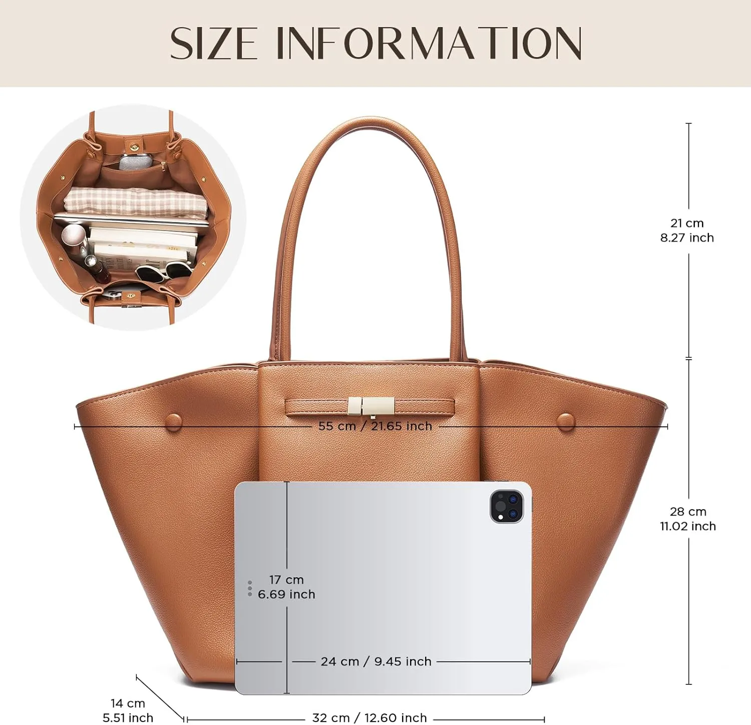 Vegan Leather Tote Bags Dressy Top Handle Purses and Handbags for Women Shoulder Bag with Large Capacity