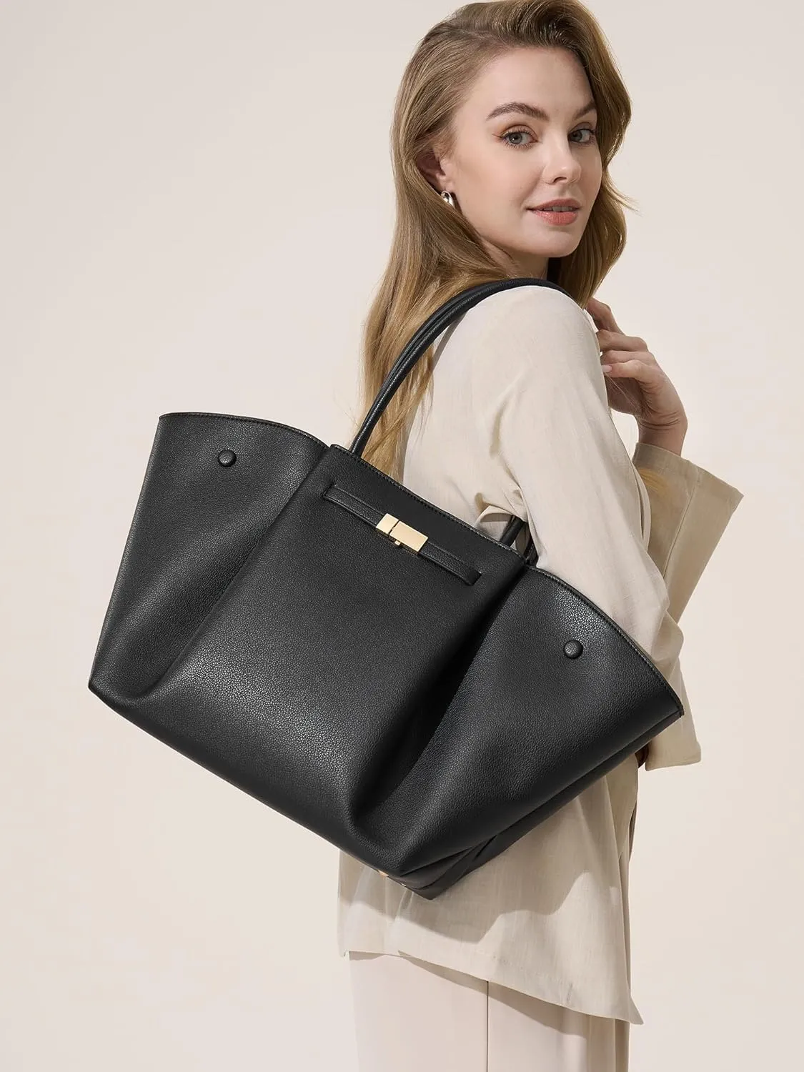 Vegan Leather Tote Bags Dressy Top Handle Purses and Handbags for Women Shoulder Bag with Large Capacity