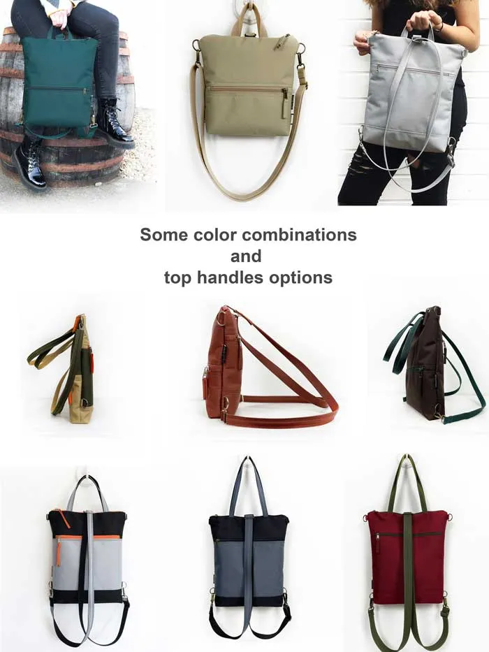 Vegan Waterproof Slim Backpack Cross Body Bag