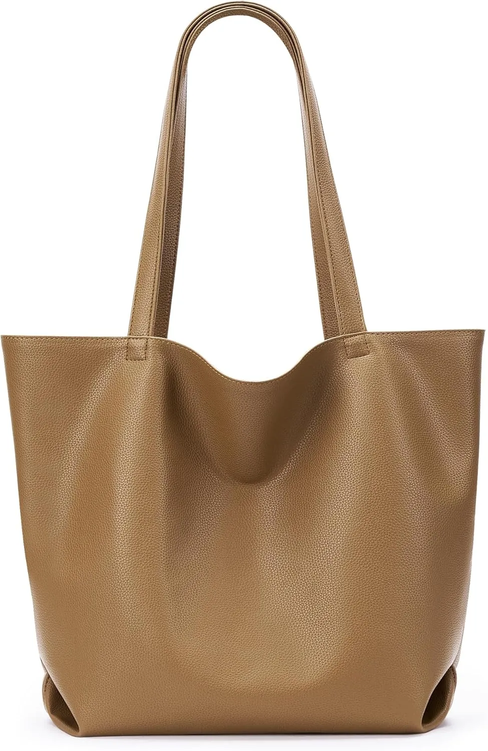 WLLWOO WLLWOO Soft PU Leather Tote Bag for Women Large Casual Hobo Handbags with Zipper Shoulder Work Bag Travel Purse