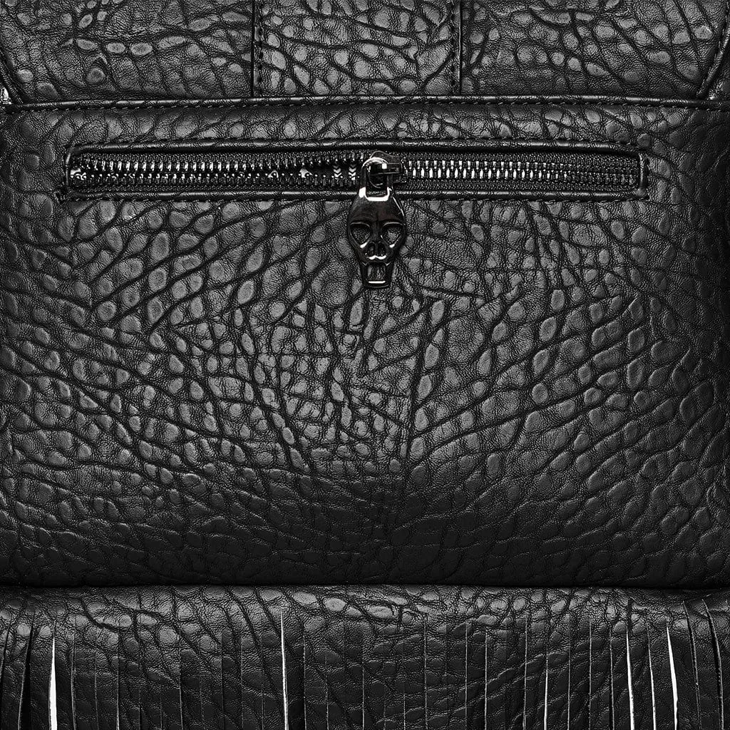 Women's Gothic Studded Tassels Faux Leather Bag